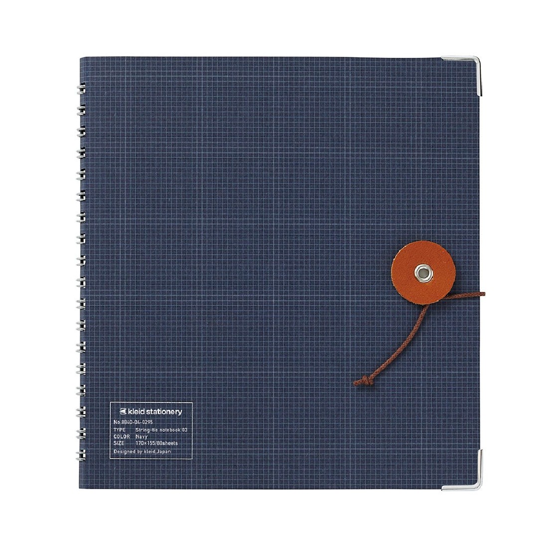 Kleid String - Tie Rood Notebook Navy Square Grid 17x15.5cm, 8840-04