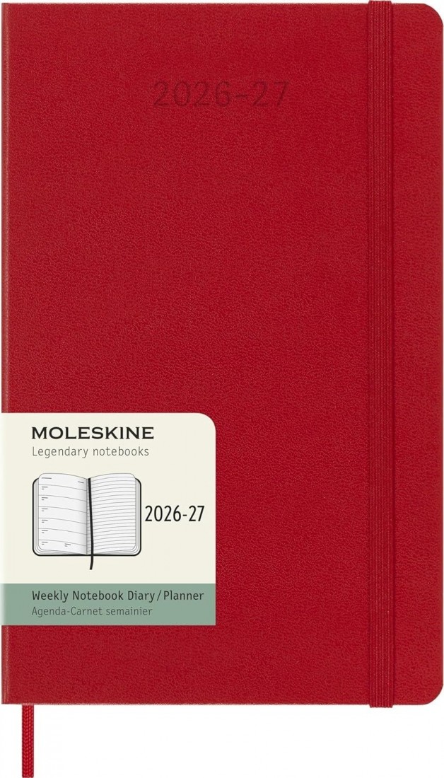 Moleskine Classic Planner 2026 - 2027 Weekly and Notes 18 Month Red Large 13x21 hard cover