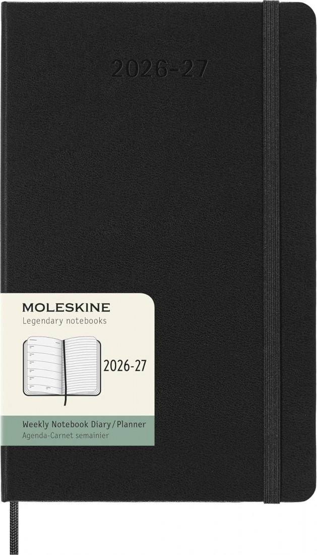 Moleskine Classic Planner 2026 - 2027 Weekly and Notes 18 Month Black Large 13x21 hard cover