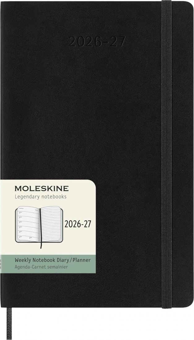 Moleskine Classic Planner 2026 - 2027 Weekly and Notes 18 Month Black Large 13x21 soft cover