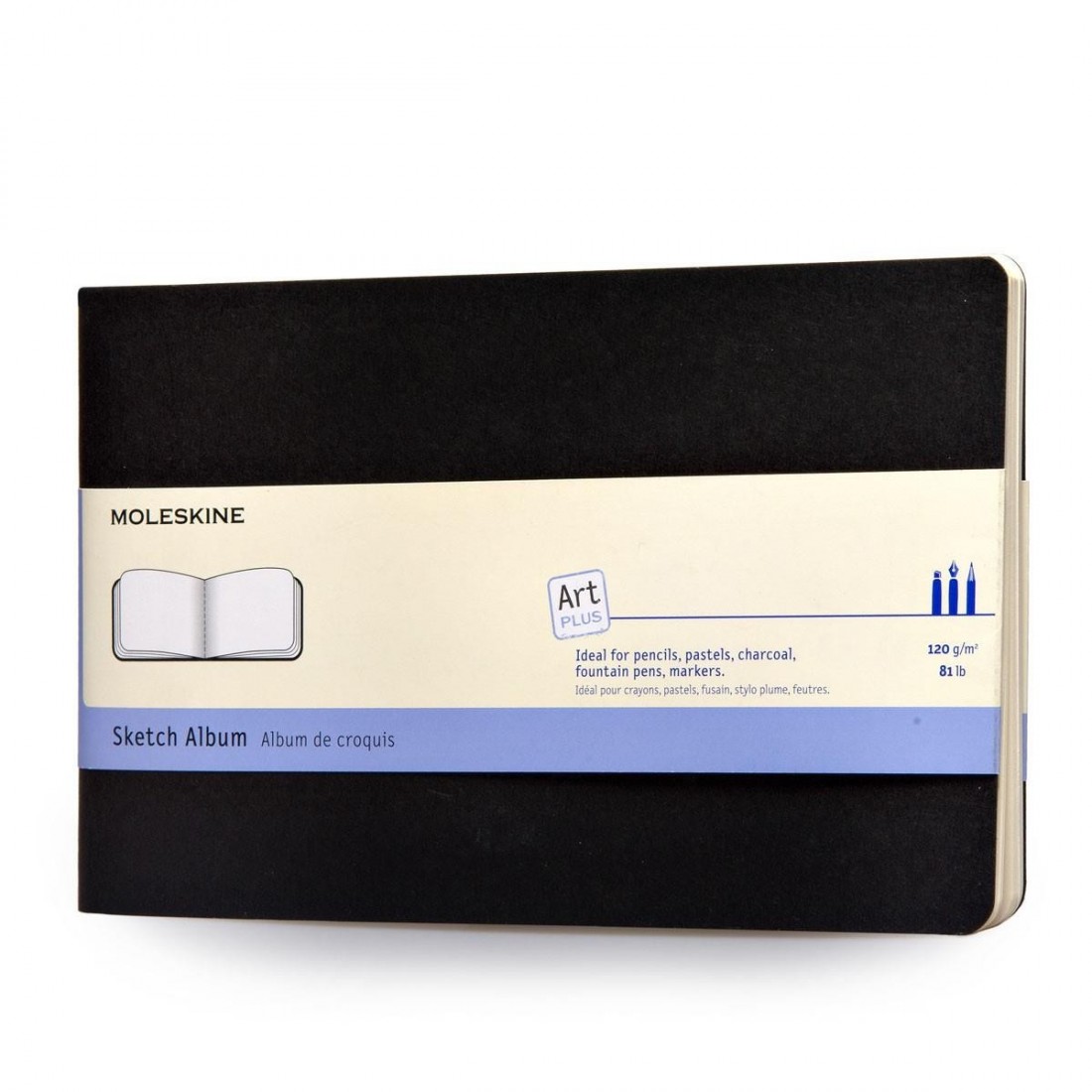 Moleskine art plus sketch album large 13x21 black