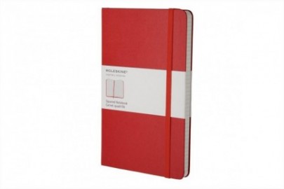 Moleskine notebook squared hard cover red large 13x21