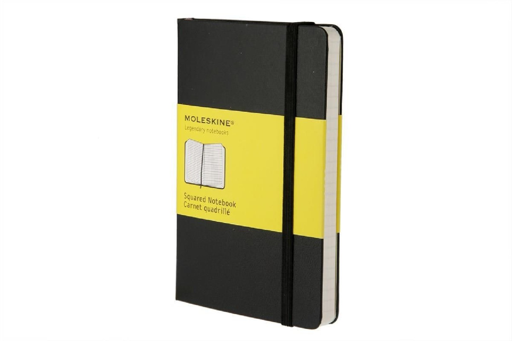 Notebook Pocket 9x14 Squared Black Hard Cover, Moleskine
