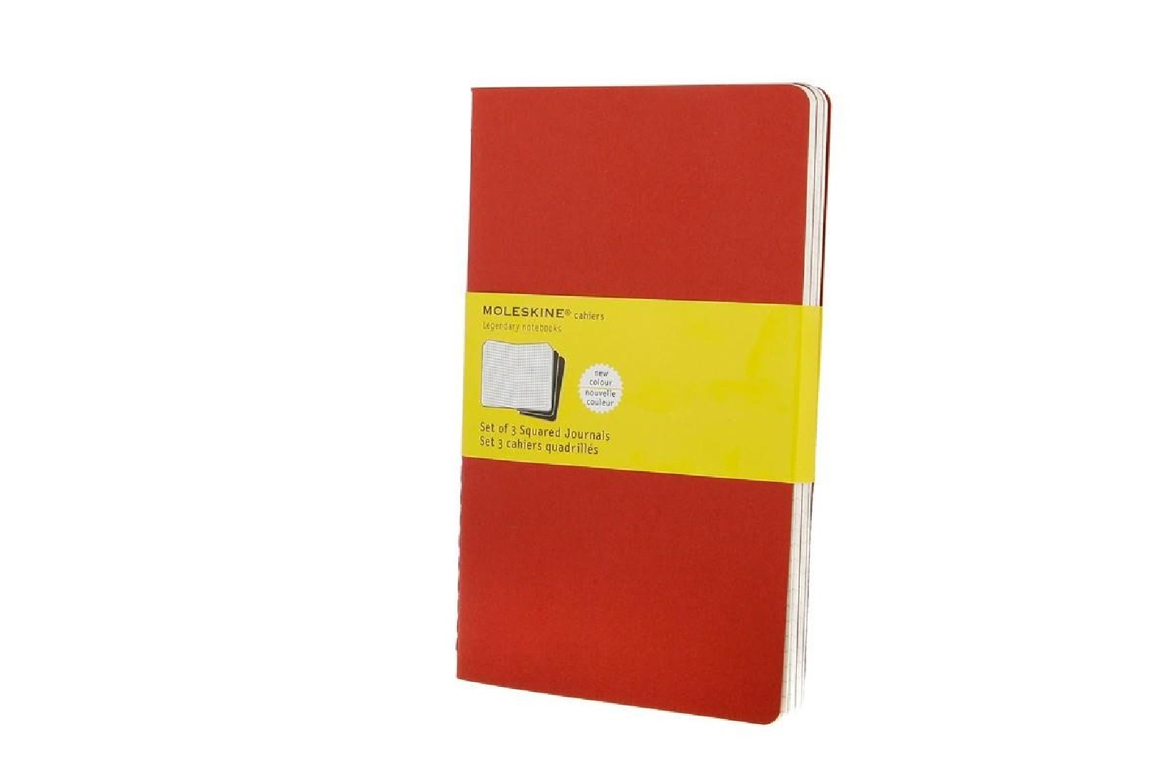 Set of 3 Ruled Journals Red Soft cover 13x21 Moleskine