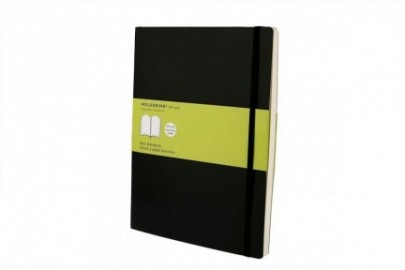 Notebook Extra Large 19x25, Plain Black Soft Cover, Moleskine