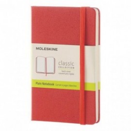 Notebook Pocket 9x14 Plain Coral Orange Hard Cover Moleskine