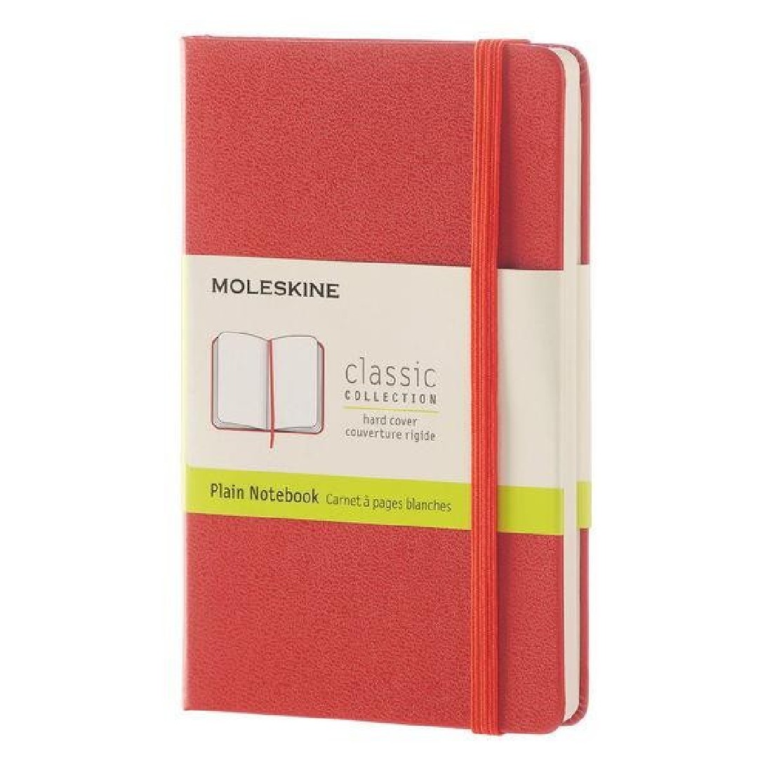 Notebook Pocket 9x14 Plain Coral Orange Hard Cover Moleskine