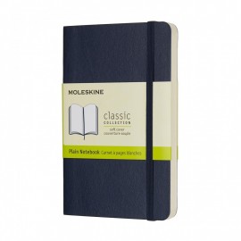 Notebook Pocket 9x14 Plain Sapphire Blue Soft Cover, Moleskine