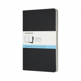 Set of 3 Extra Large Ruled Journals Black Soft Cover 19x25 Moleskine