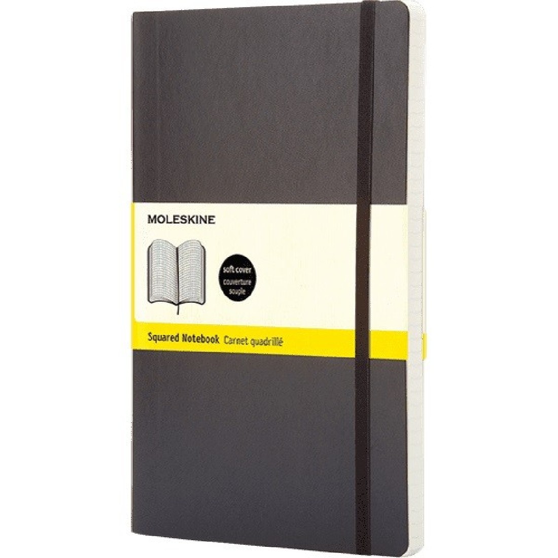 Notebook Pocket 9x14 Squared Black Soft Cover, Moleskine