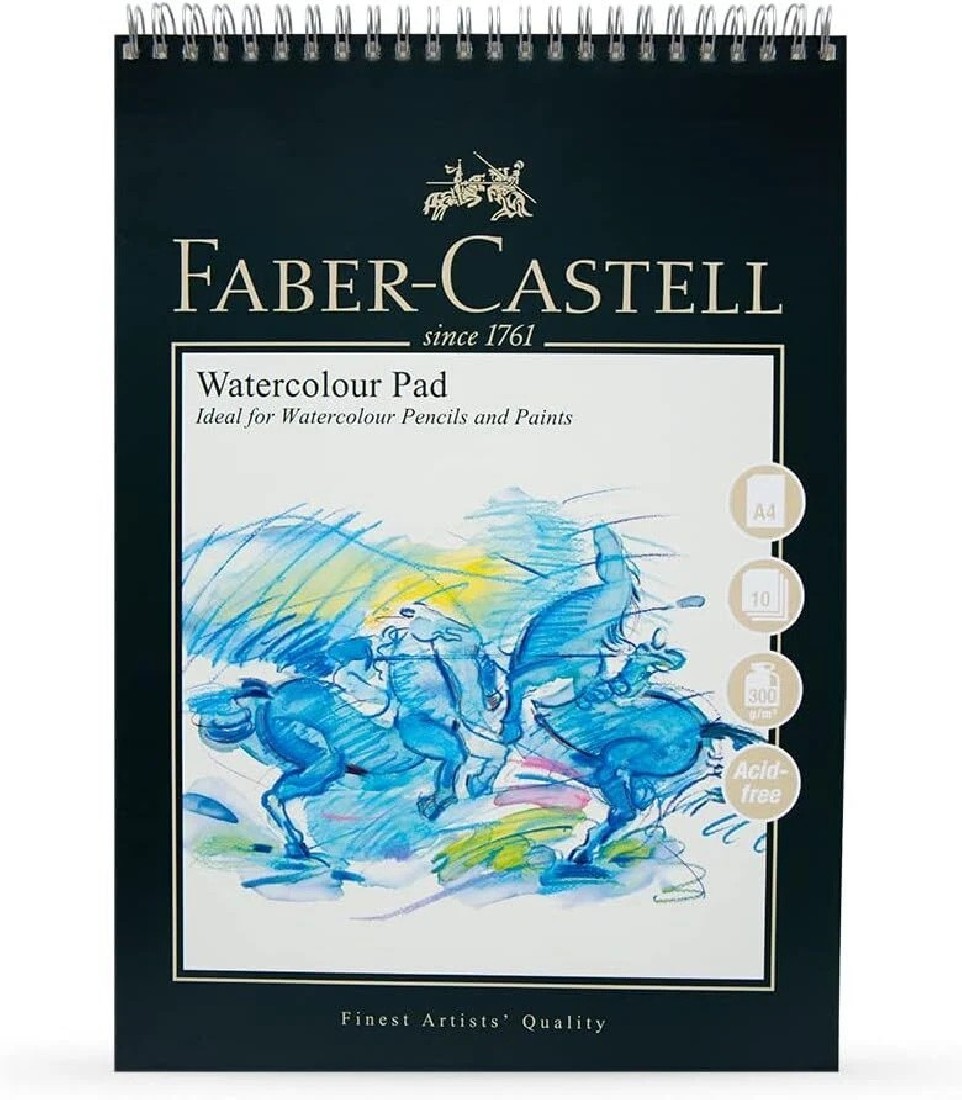 Faber Castell Watercolour pad spiral A4, 10 shetts, 300 gsm, acid free, WD792713