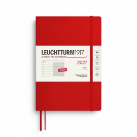 12M Weekly Planner and Notebook 2027, A5, softcover, Cherry, Leuchtturm 1917