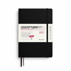 12M Week Planner and Notebook 2027, A5, hardcover, Black, Leuchtturm 1917