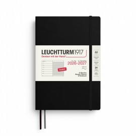 18M Weekly Planner and Notebook 2026-2027, A5, hardcover, Black, Leuchtturm 1917