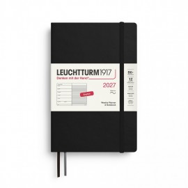 12M Weekly Planner and Notebook 2027, B6 plus, softcover, Black, Leuchtturm 1917