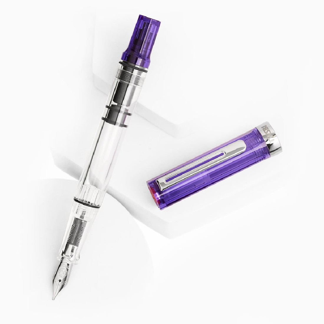 Twsbi Eco transparent purple piston filling fountain pen