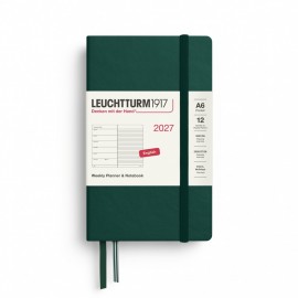 12M Weekly Planner and Notebook 2027, A6, hardcover, Forest Green, Leuchtturm 1917