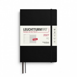 12M Weekly Planner and Notebook 2027, A5, softcover, Black, Leuchtturm 1917
