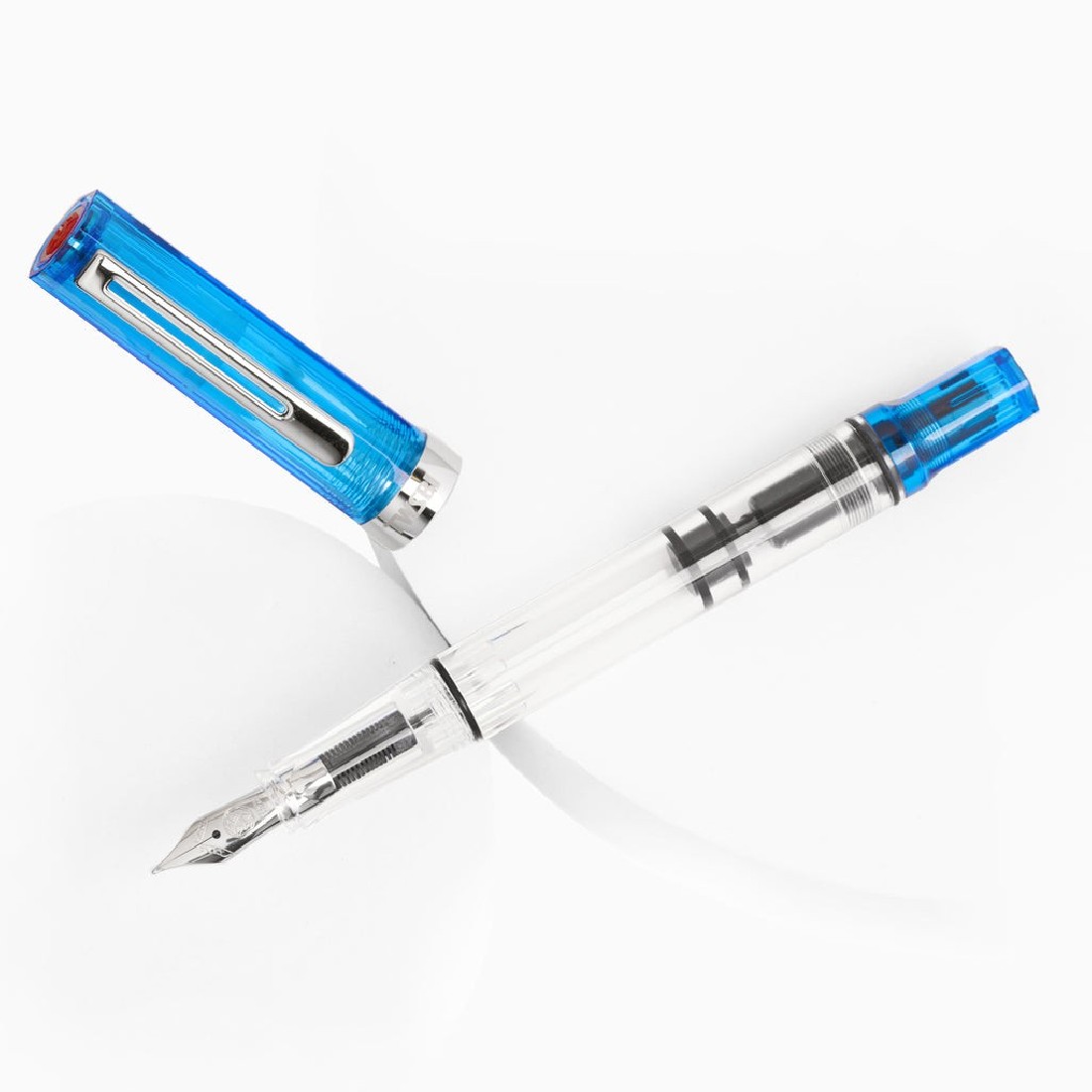 Twsbi Eco transparent blue piston filling fountain pen