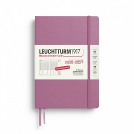 18M Week Planner and Notebook 2026-2027, A5, hardcover, Dusty Rose, Leuchtturm 1917