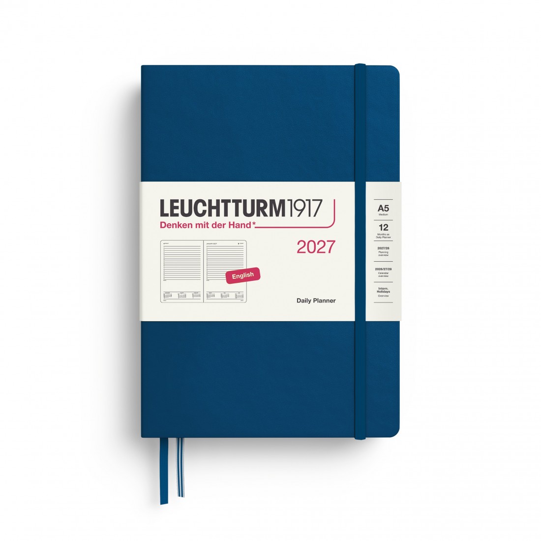 12M Daily Diary 2027, A5, hardcover, Indigo, Leuchtturm 1917