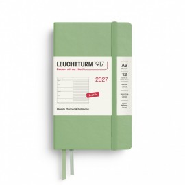 12M Weekly Planner and Notebook 2027, A6, hardcover, Sage, Leuchtturm 1917