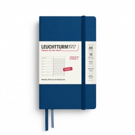 12M Weekly Planner and Notebook 2027, A6, hardcover, Indigo, Leuchtturm 1917