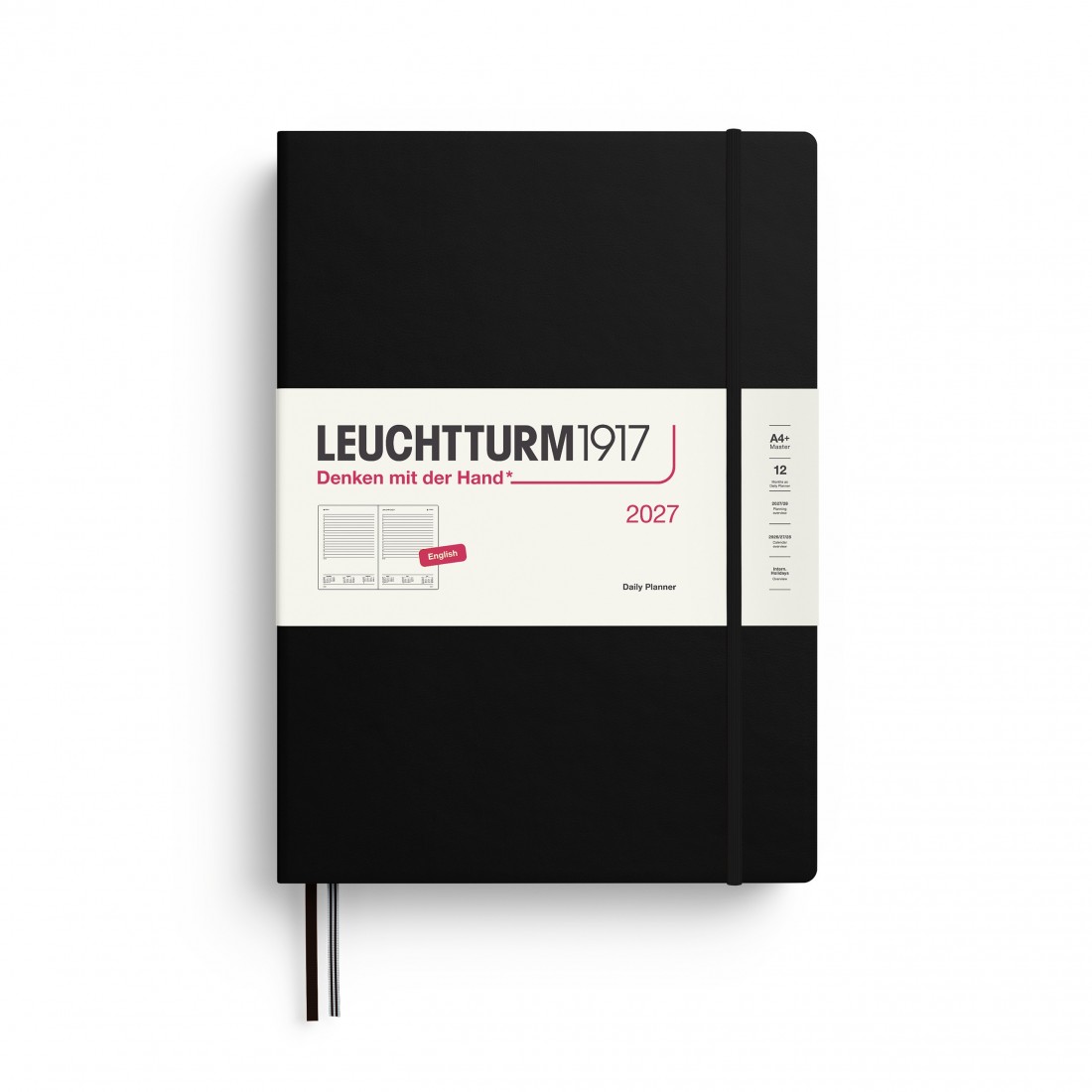 12M Daily Diary 2027, A4 plus, hardcover, Black, Leuchtturm 1917