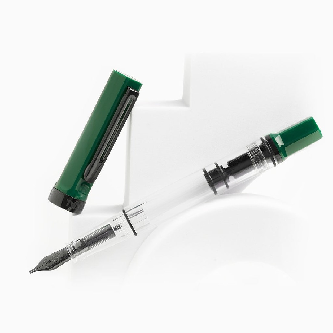 Twsbi Eco Green Irish, with onyx trims, piston filling fountain pen