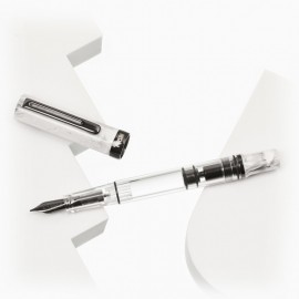 Twsbi Eco Carrara with Onyx trims, piston filling Fountain Pen