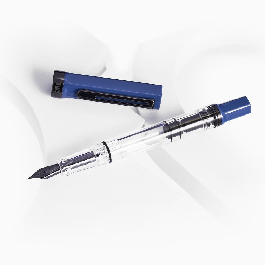 Twsbi Eco Slate Blue with onyx trims, piston filling fountain pen