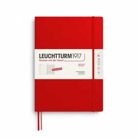 12M Weekly Planner and Notebook 2027, A4 plus, hardcover, Cherry, Leuchtturm 1917
