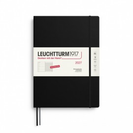 12M Weekly Planner and Notebook 2027, A4 plus, hardcover, Black, Leuchtturm 1917