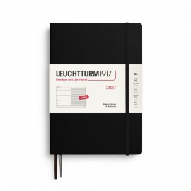 12M Weekly Planner and Notebook 2027, B5, hardcover, Black, Leuchtturm 1917
