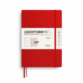 12M Weekly Planner and Notebook 2027, B5, hardcover, Cherry, Leuchtturm 1917