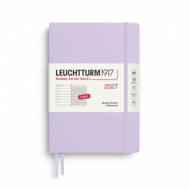 12M Weekly Planner and Notebook 2027, A5, hardcover, Lilac, Leuchtturm 1917