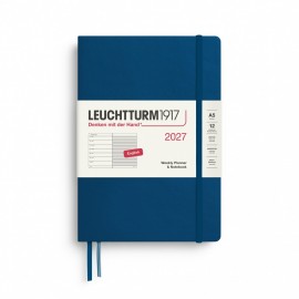 12M Weekly Planner and Notebook 2027, A5, hardcover, Indigo, Leuchtturm 1917