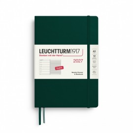 12M Weekly Planner and Notebook 2027, A5, hardcover, Forest Green, Leuchtturm 1917