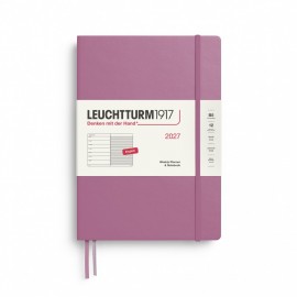 12M Weekly Planner and Notebook 2027, B5, hardcover, Dusty Rose, Leuchtturm 1917