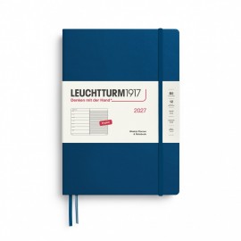 12M Weekly Planner and Notebook 2027, B5, hardcover, Indigo, Leuchtturm 1917