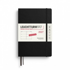 12M Weekly Planner 2027, A5, hardcover, Black, Leuchtturm 1917
