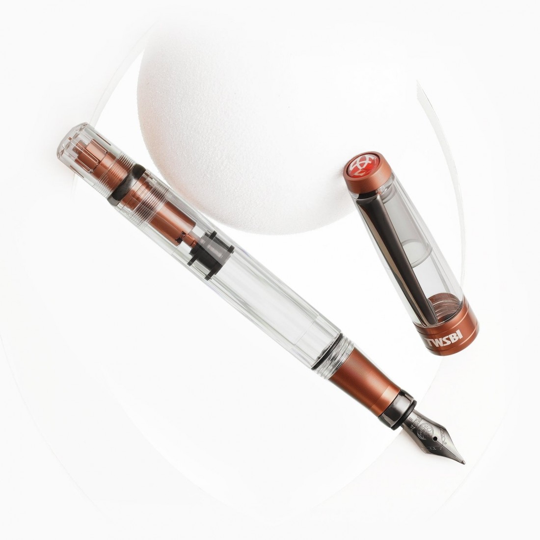 Twsbi Diamond 580 AL R Affogato with onyx trims, piston filler fountain pens