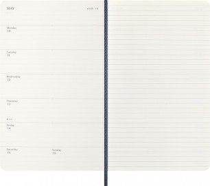 Moleskine Classic Weekly Planner 2026/2027 Weekly, 18 months, large 13x21 soft cover, Sapphire Blue