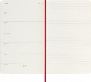 Moleskine Classic Weekly Planner 2026/2027 Weekly, 18 months, large 13x21, soft cover, Scarlet Red