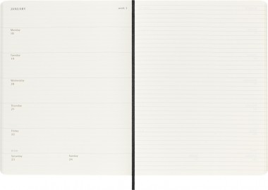 Moleskine Classic Weekly Planner 2026/2027 Weekly, 18 months, XL 19x25, soft cover, Black