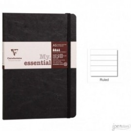 Clairefontaine A5 notebook My. essential, Lined, Black, soft cover, 192 pages, 90g, 93461