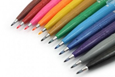Pentel Fude Touch Brush Sign Pen - Red