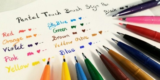 Pentel Fude Touch Brush Sign Pen - Gray