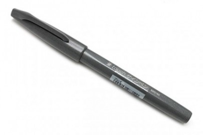 Pentel Fude Touch Brush Sign Pen - Gray