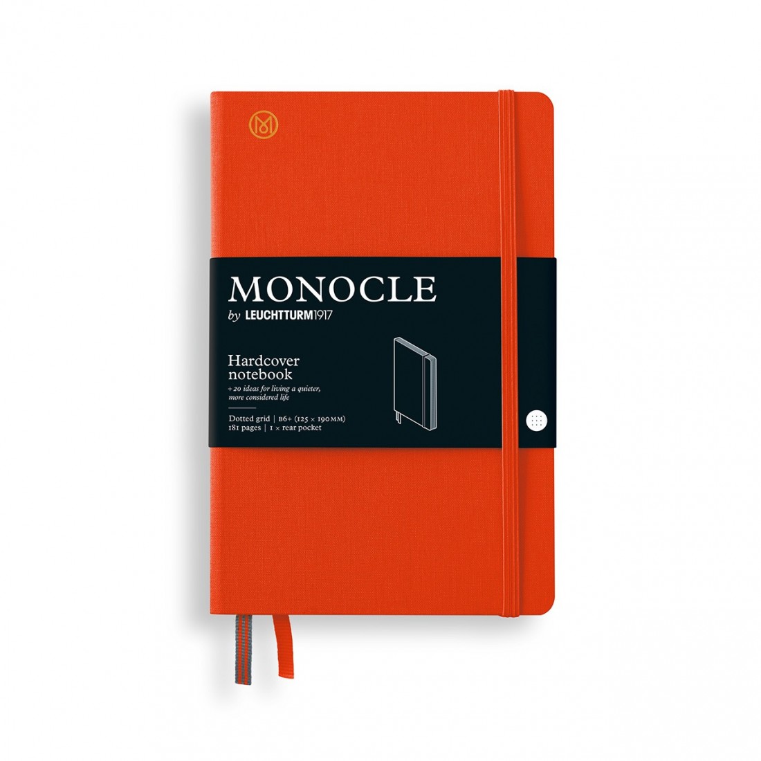 Leuchtturm 1917 Monocle Mandarin notebook hardcover B6 plus 125x190mm, 181 dotted  pages with 1 rear pocket